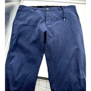 Ash & Erie Pants Navy Blue Men's 35 25 Chino Pants Stretch Drawstring Pockets